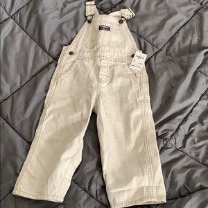 OshKosh Bigosh Cream Colored Overalls 24m